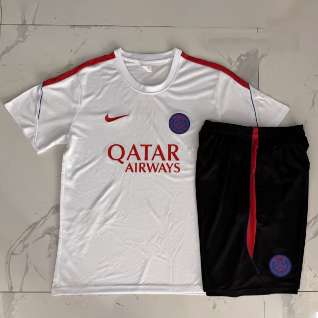 Kit 26/27 PSG White Paris Saint Germain Training Set Football Shirt + Short