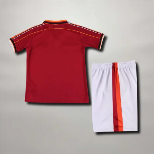 Roma 1998-99 Retro Home Soccer Jersey- Kids Kit