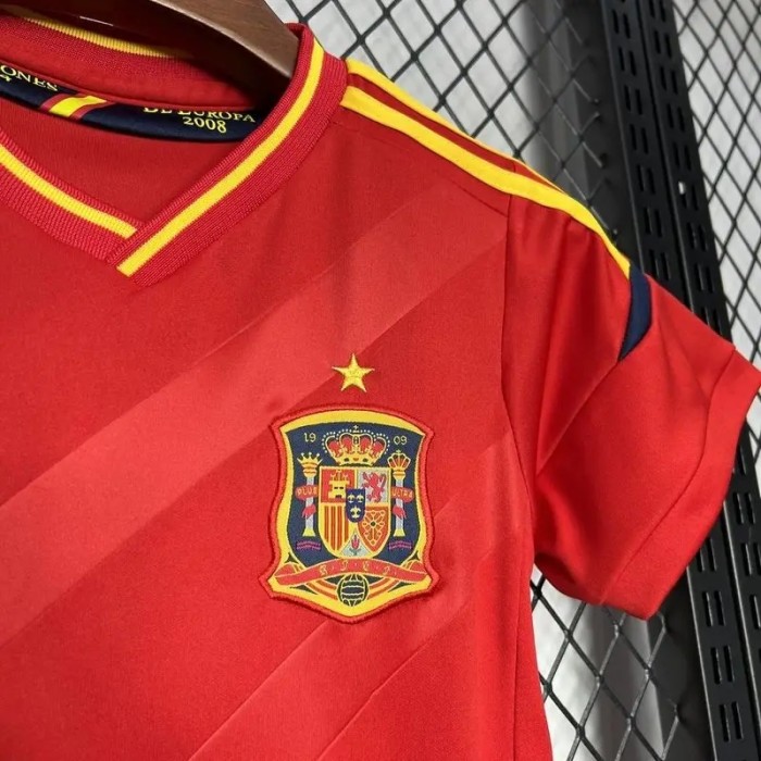 Spain 2012 Retro Home Soccer Jersey- Kids Kit
