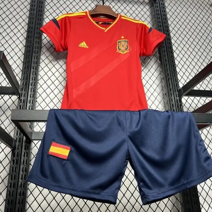Spain 2012 Retro Home Soccer Jersey- Kids Kit