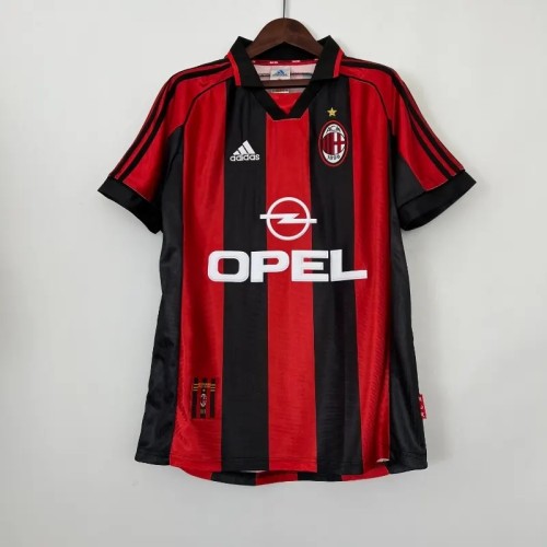 AC Milan 1998-99 Home Retro Soccer Jersey - Fan Version