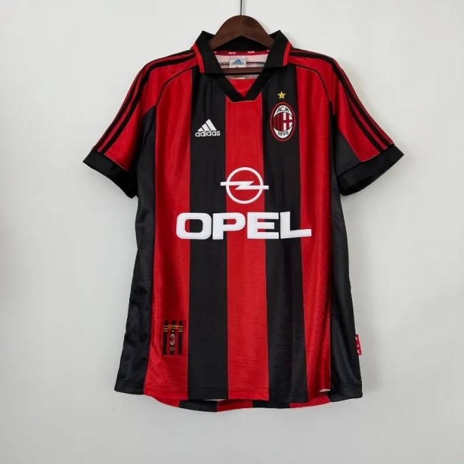 AC Milan 1998-99 Home Retro Soccer Jersey - Fan Version
