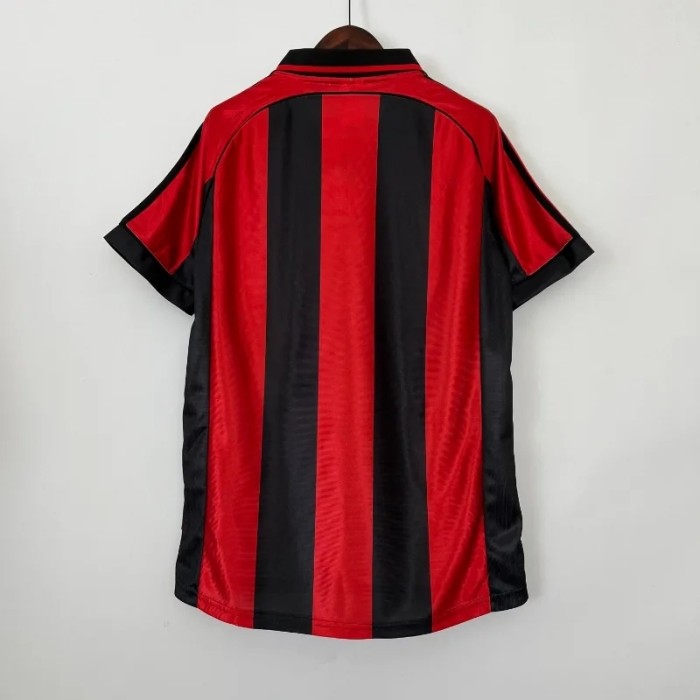 AC Milan 1998-99 Home Retro Soccer Jersey - Fan Version
