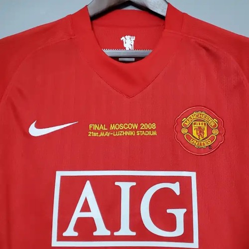 Manchester United 2007-08 Home Retro Soccer Jersey - Fan Version