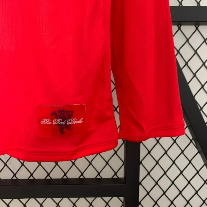 Long Sleeve Manchester United 2007-08 Home Retro Soccer Jersey - Fan Version
