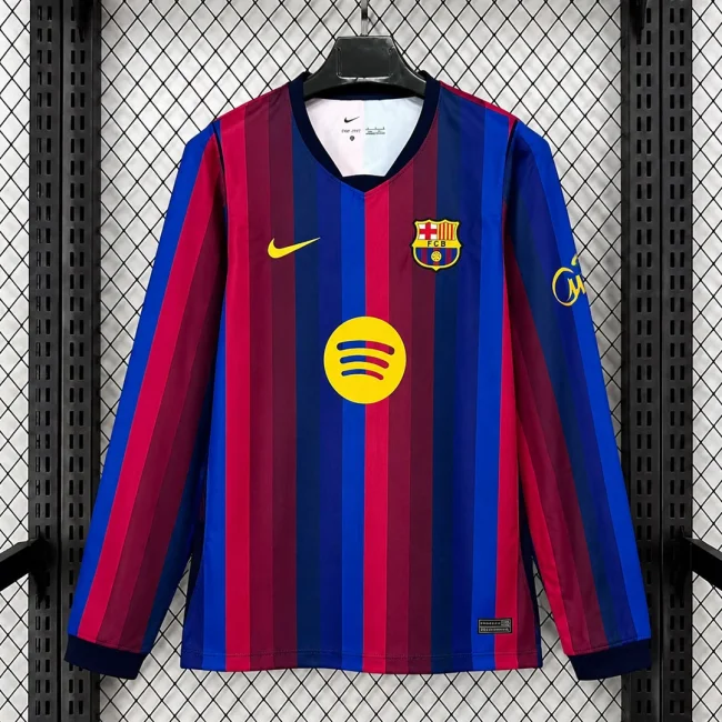 Long Sleeves Barcelona 26/27 Home Jersey - Fan Version