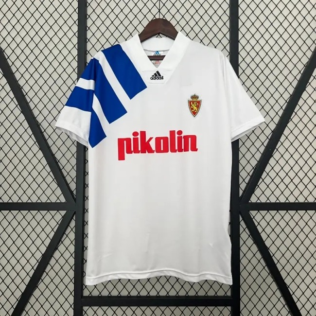 Real Zaragoza 1992-93 Home Retro Soccer Jersey- Fan Version