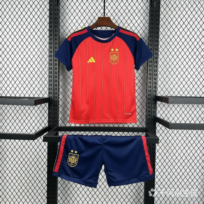 (2 Stars )Spain 2026 World Cup Home – Kids Kit