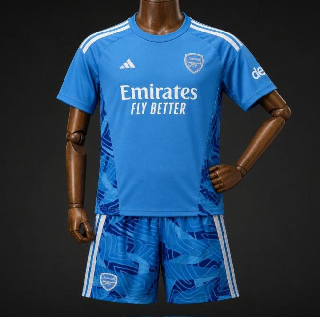 Arsenal 26/27 Blue Goalkeeper Soccer Jerseys – Kids Kit
