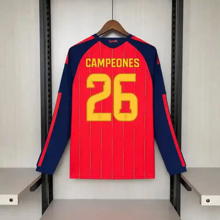 Long Sleeves Spain 2026 World Cup Home Jersey - Fan Version