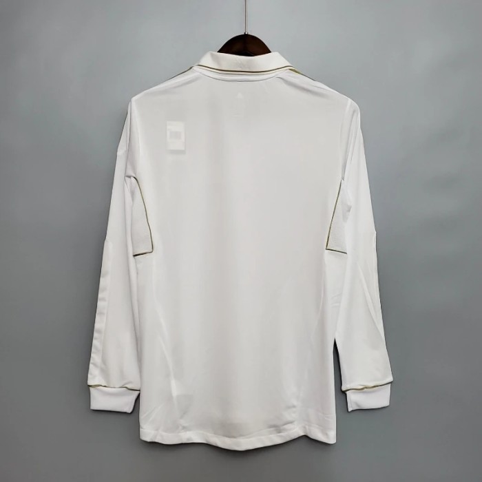 Long Sleeve Real Madrid 2011-12 Retro Home Soccer Jersey - Fan Version