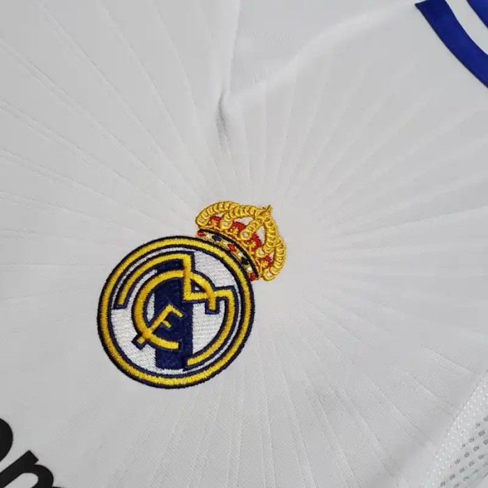 Long Sleeve Real Madrid 2010-11 Retro Home Soccer Jersey - Fan Version