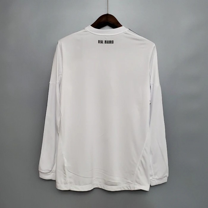 Long Sleeve Real Madrid 2010-11 Retro Home Soccer Jersey - Fan Version