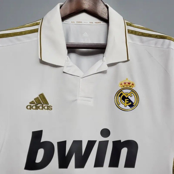 Long Sleeve Real Madrid 2011-12 Retro Home Soccer Jersey - Fan Version