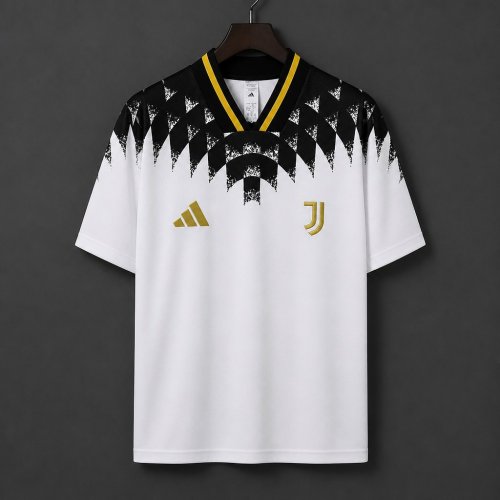 Juventus 26/27 White with Black Geometric Pattern 1994 Vintage Remake Jersey - Fan Version