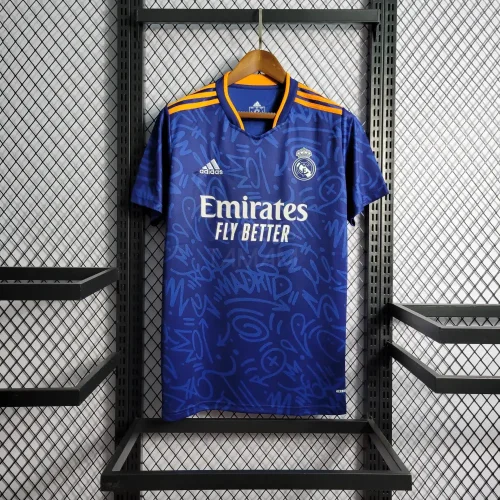 Real Madrid 2021-22 Retro Away Soccer Jersey - Fan Version