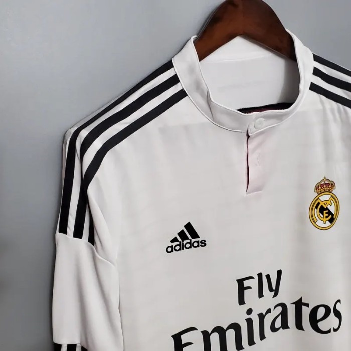 Long Sleeve Real Madrid 2014-15 Retro Home Soccer Jersey - Fan Version