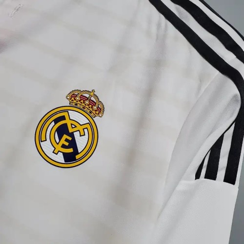 Long Sleeve Real Madrid 2014-15 Retro Home Soccer Jersey - Fan Version