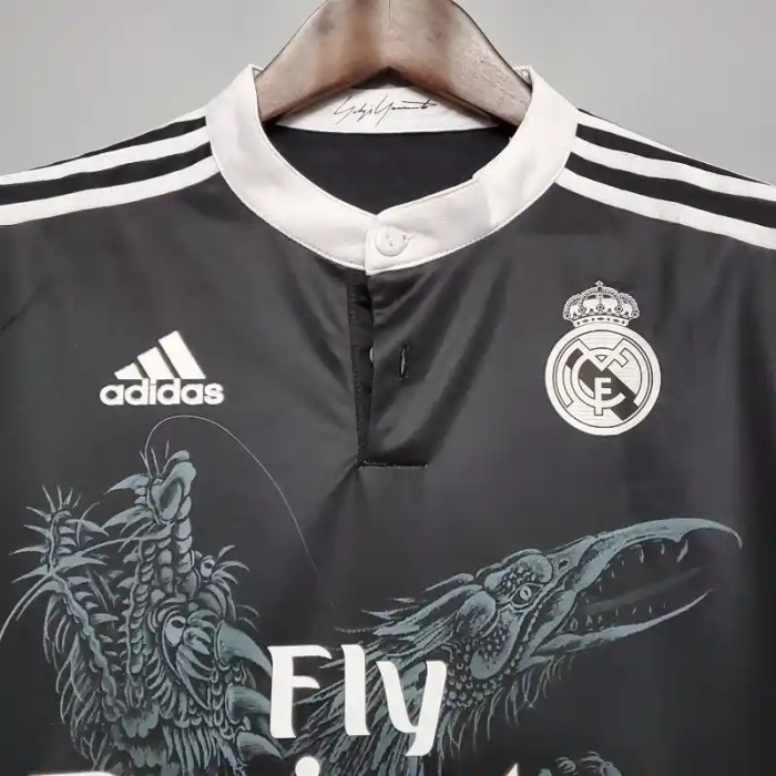 Long Sleeve Real Madrid 2014-15 Retro Third Soccer Jersey - Fan Version
