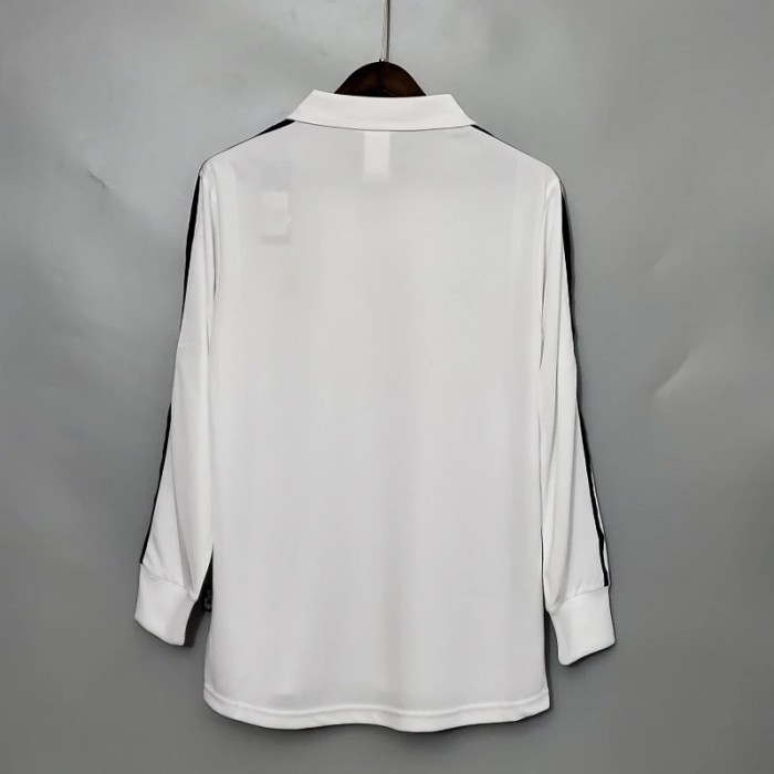 Long Sleeve Real Madrid 2002 Retro Home Soccer Jersey - Fan Version