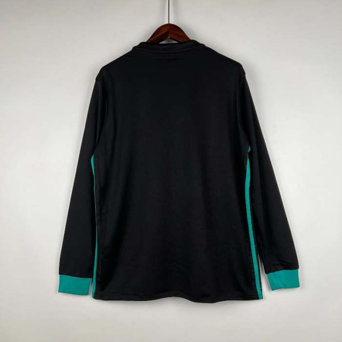 Long Sleeve Real Madrid 2017-18 Retro Away Soccer Jersey - Fan Version