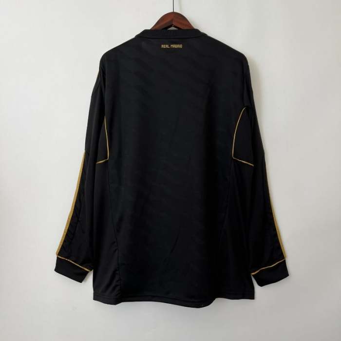 Long Sleeve Real Madrid 2011-12 Retro Away Soccer Jersey - Fan Version