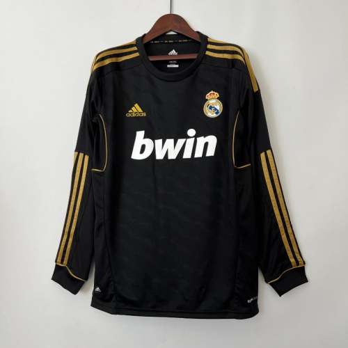Long Sleeve Real Madrid 2011-12 Retro Away Soccer Jersey - Fan Version