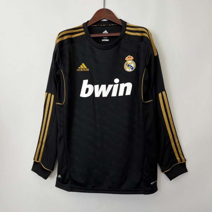 Long Sleeve Real Madrid 2011-12 Retro Away Soccer Jersey - Fan Version
