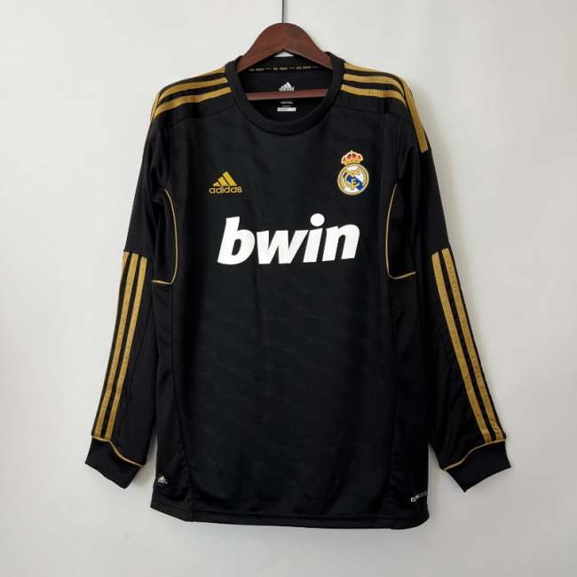 Long Sleeve Real Madrid 2011-12 Retro Away Soccer Jersey - Fan Version