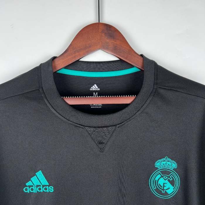 Long Sleeve Real Madrid 2017-18 Retro Away Soccer Jersey - Fan Version