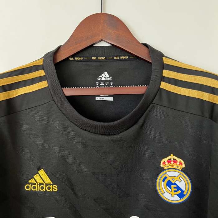 Long Sleeve Real Madrid 2011-12 Retro Away Soccer Jersey - Fan Version