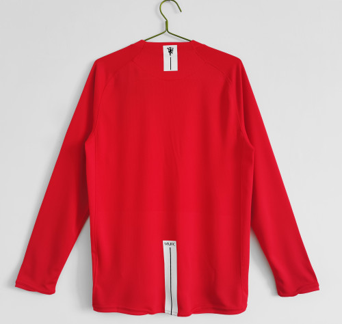 Long Sleeve Manchester United 2007-08 Home Retro Soccer Jersey - Fan Version