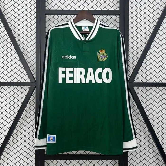 Long Sleeve Deportivo de La Coruña 1999-00 Retro Away Soccer Jersey - Fan Version