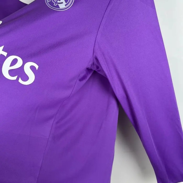 Long Sleeve Real Madrid 2016/17 Away Retro Soccer Jersey - Fan Version