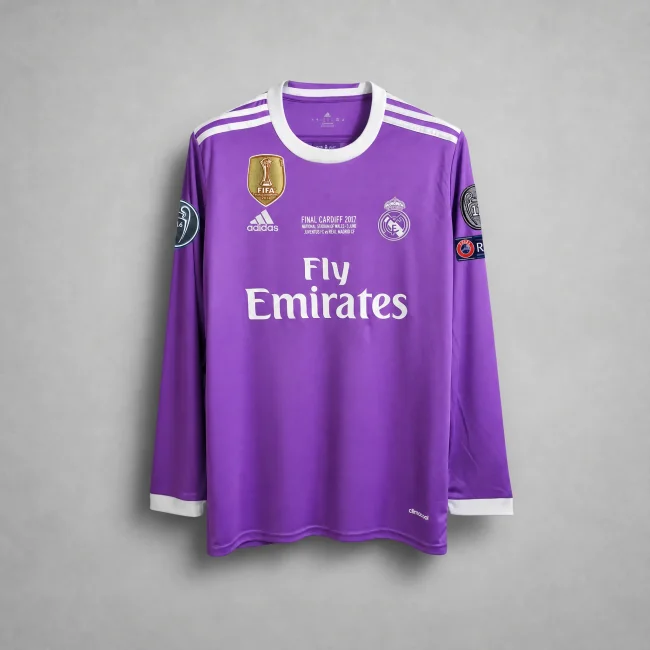 Long Sleeve Real Madrid 2016/17 Away Retro Soccer Jersey - Fan Version
