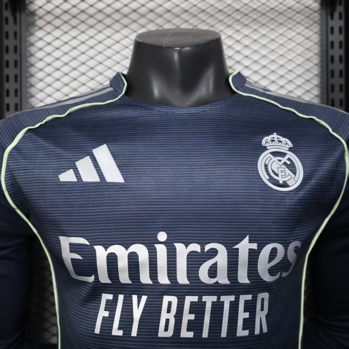 Long Sleeves Real Madrid 25/26  Away Jersey - Player Version