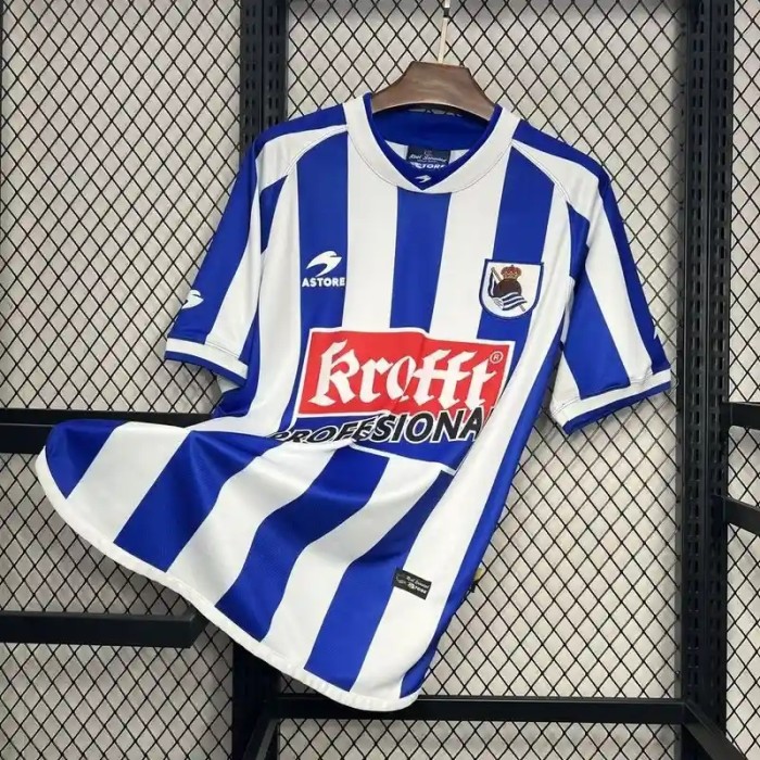 Real Sociedad 2002-03 Retro Home Soccer Jersey - Fan Version
