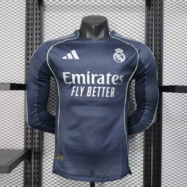 Long Sleeves Real Madrid 25/26  Away Jersey - Player Version