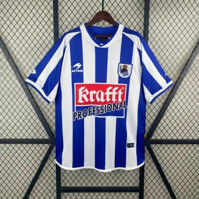 Real Sociedad 2002-03 Retro Home Soccer Jersey - Fan Version