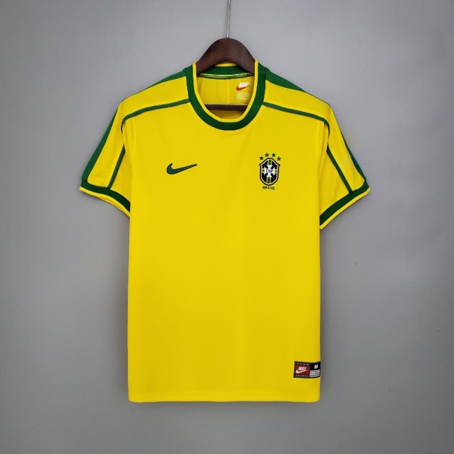 Brazil 1998 Retro Home Soccer Jersey - Fan Version