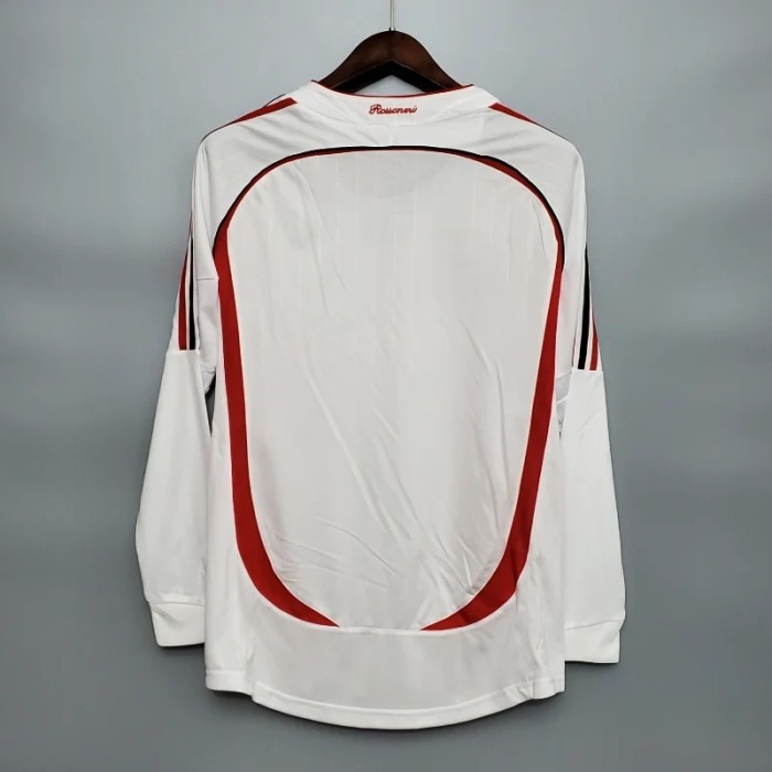 Long Sleeve AC Milan 2006-07 Away Retro Soccer Jersey - Fan Version