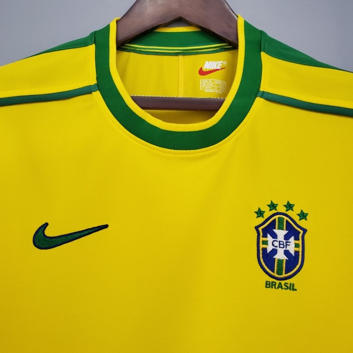 Brazil 1998 Retro Home Soccer Jersey - Fan Version