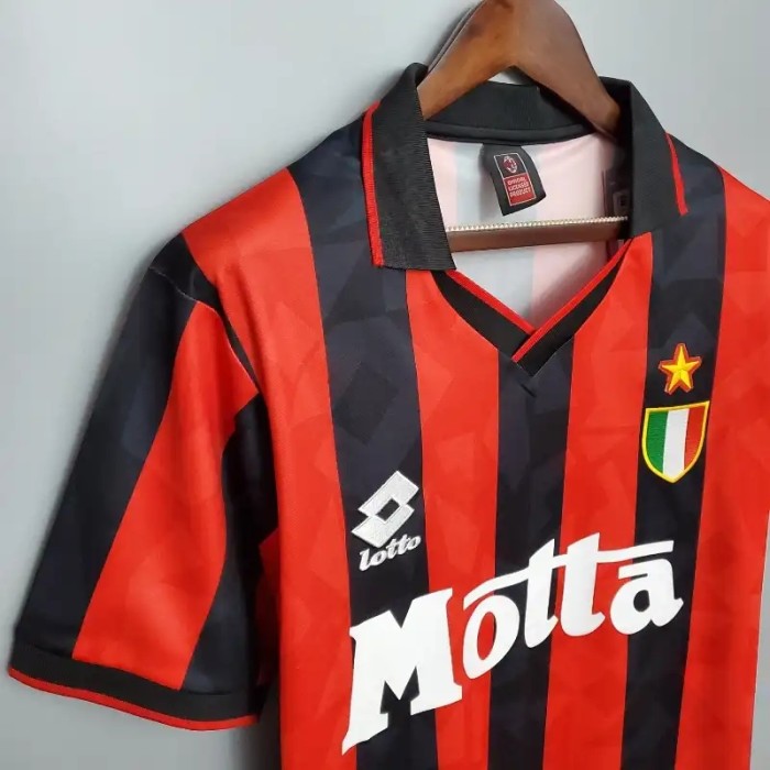 AC Milan 1993-94 Home Retro Soccer Jersey - Fan Version