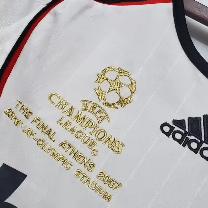 Long Sleeve AC Milan 2006-07 Away Retro Soccer Jersey - Fan Version