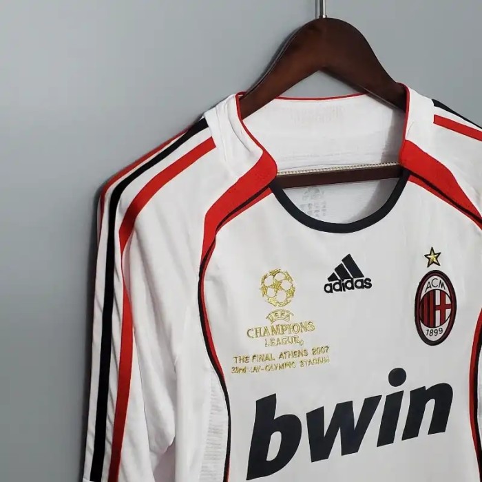Long Sleeve AC Milan 2006-07 Away Retro Soccer Jersey - Fan Version