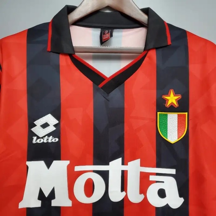 AC Milan 1993-94 Home Retro Soccer Jersey - Fan Version