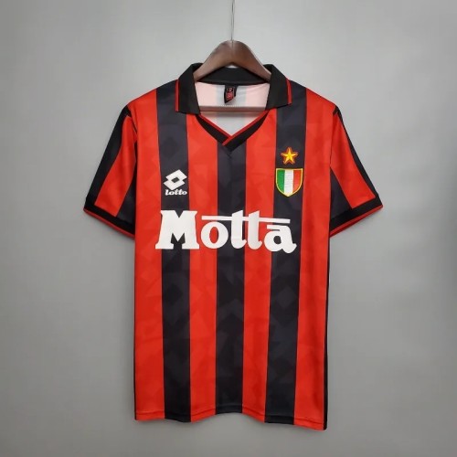 AC Milan 1993-94 Home Retro Soccer Jersey - Fan Version