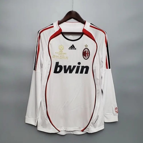 Long Sleeve AC Milan 2006-07 Away Retro Soccer Jersey - Fan Version