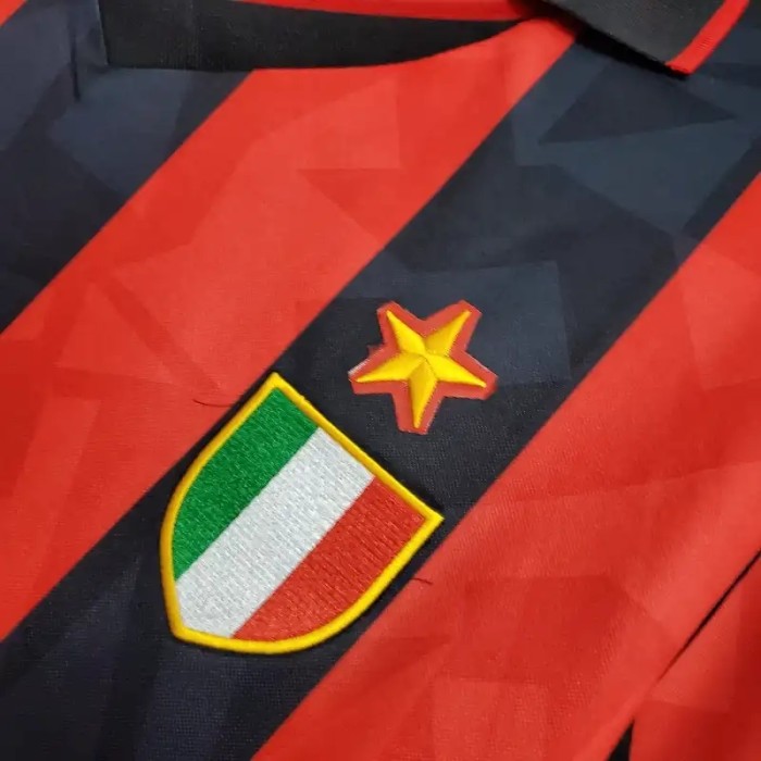 AC Milan 1993-94 Home Retro Soccer Jersey - Fan Version