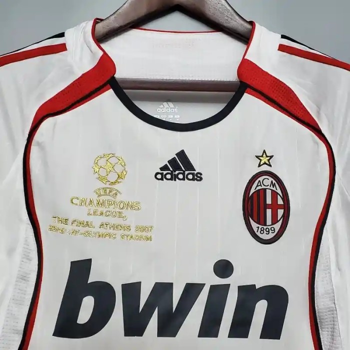 Long Sleeve AC Milan 2006-07 Away Retro Soccer Jersey - Fan Version